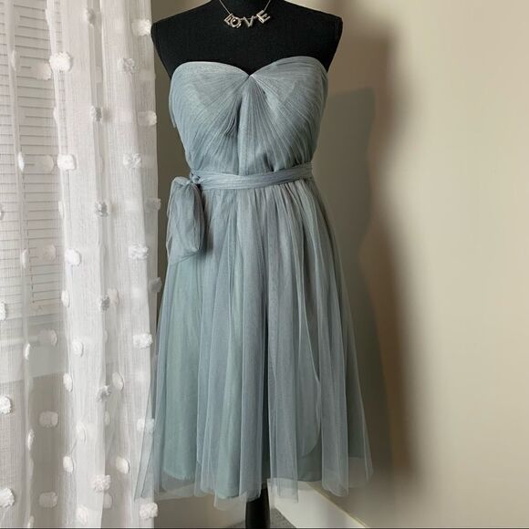 Jenny Yoo Collection Convertible Wren Gray Corsett tulle dress size 14 - Picture 3 of 15